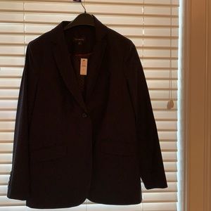Navy seasonless wool two button jacket
